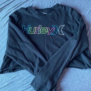 hurley black cropped long sleeve